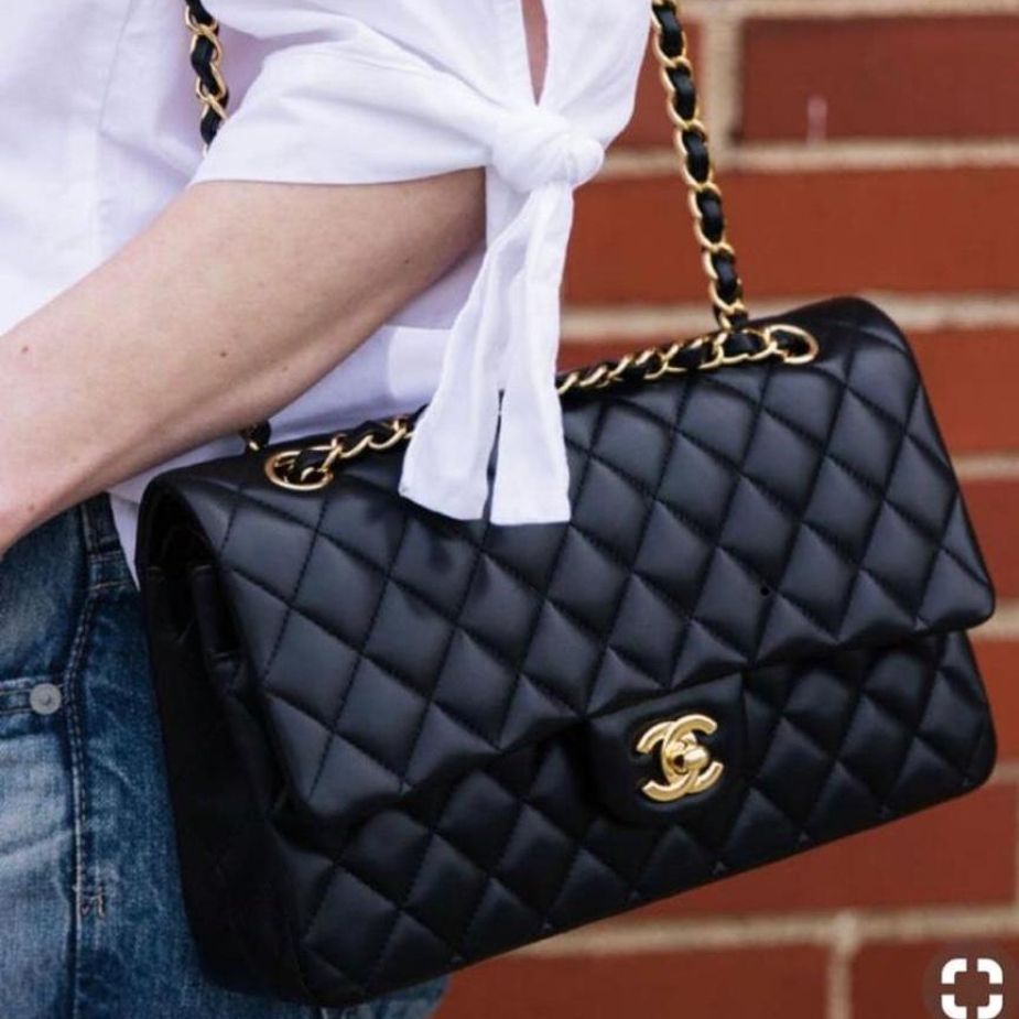 Chanel Jumbo Black Colour Sling Bag (With Box)