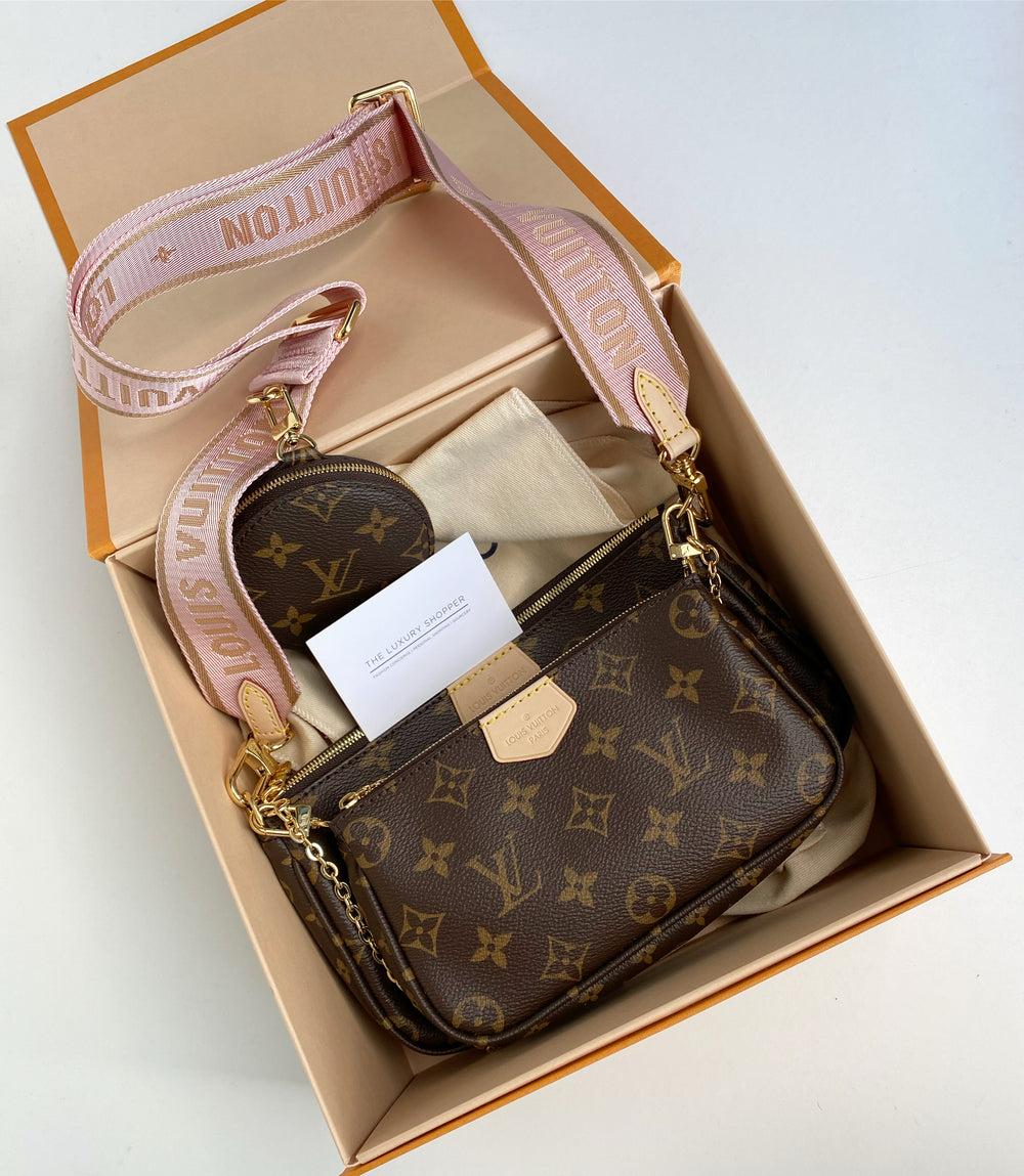 Louis Vuitton Mono Pink Belt Multi Pochette Bag (With Box)