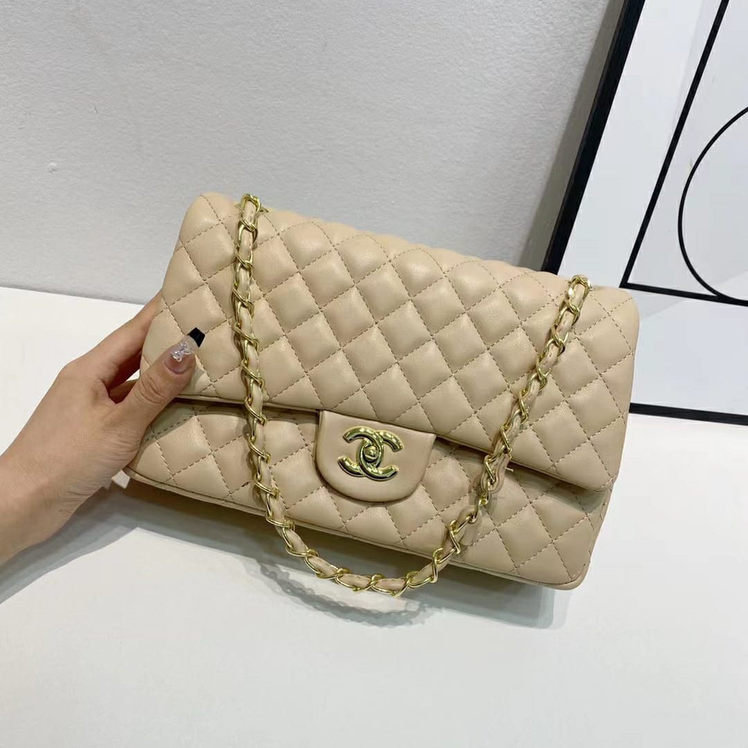 Chanel Jumbo Apricot Colour Sling Bag (With Box)