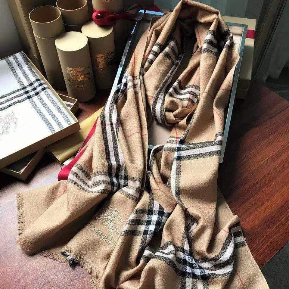Burberry Tan Colour High Quality Semi Woollen Stole Unisex