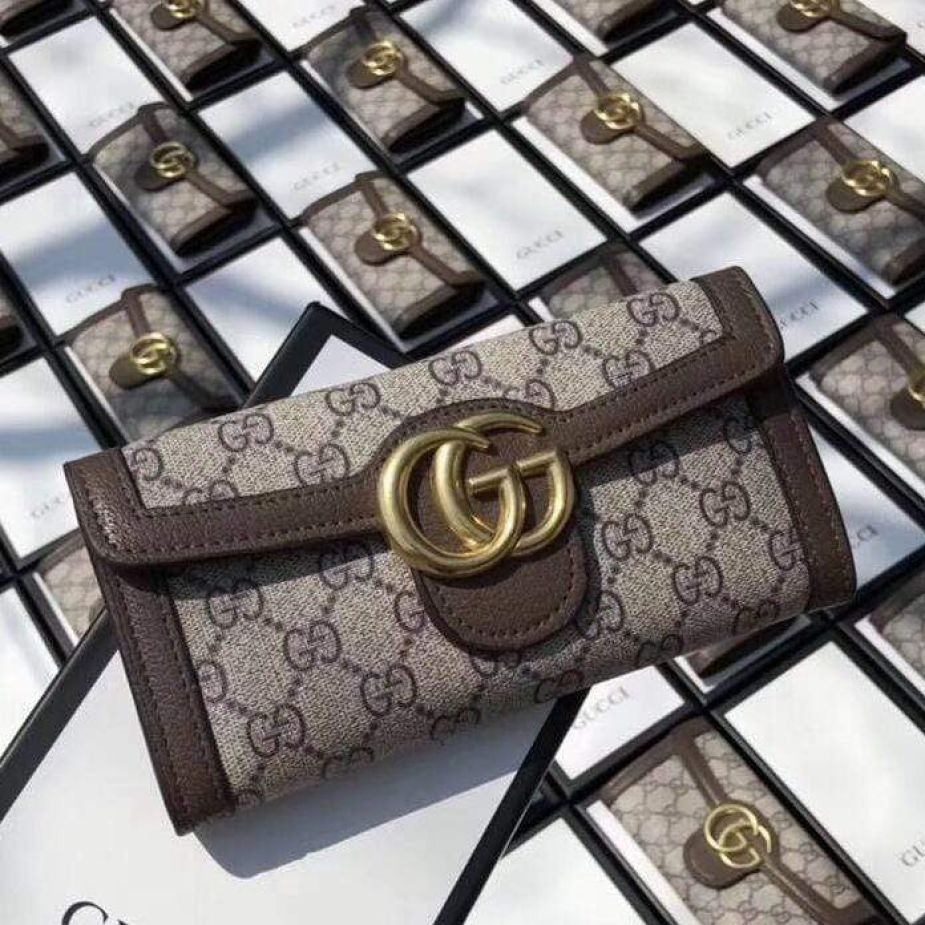 Gucci GG 3 Fold Coffee Wallet