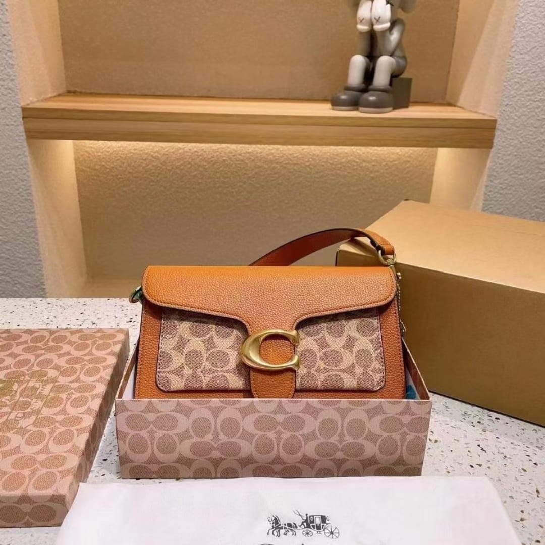 Coach Plaque Apricot Tan Shoulder Bag