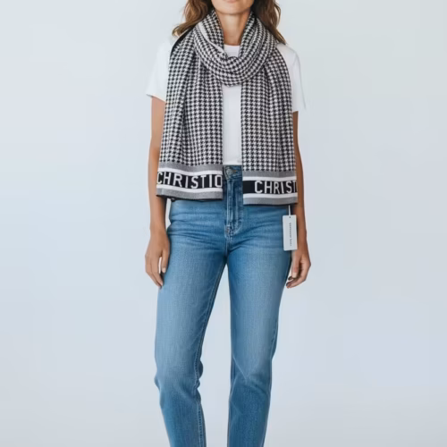 Photoroom_20251128_175031 Dior Black White Bobby Woolen Stole