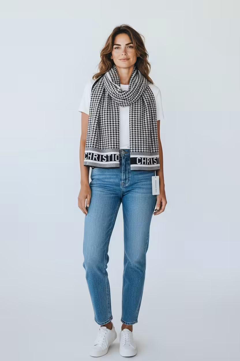 Photoroom_20251128_175031 Dior Black White Bobby Woolen Stole