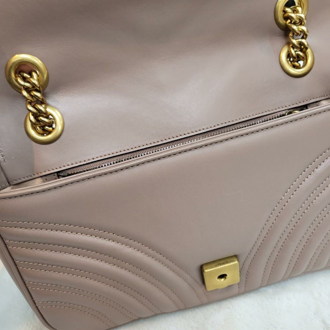 Gucci GG Marmont Khaki Matelasse Sling Bag (With Box)