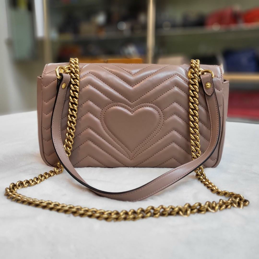 Gucci GG Marmont Khaki Matelasse Sling Bag (With Box)