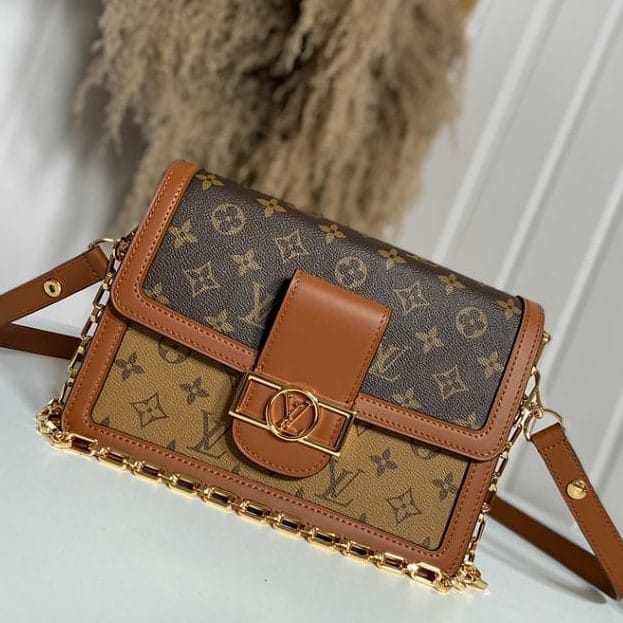 Louis Vuitton Dauphine Brown Coffee Shoulder Bag (With Box)