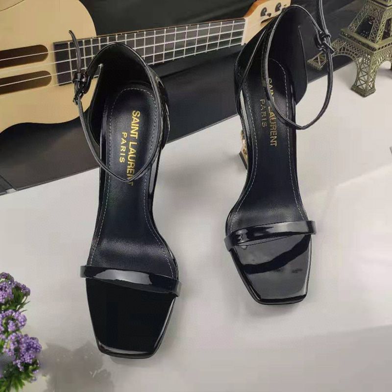 YSL Opyum Black Sandle Heel