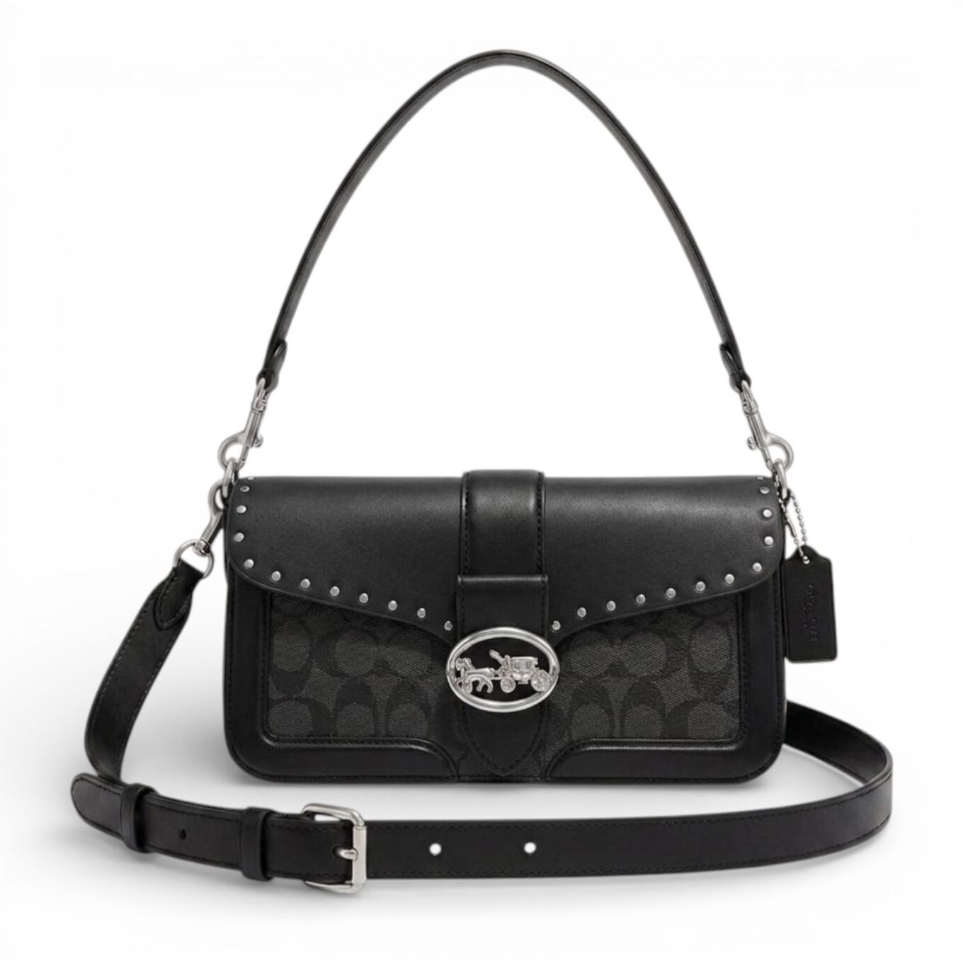 Coach Georgie Black Shoulder Bag (With Box)