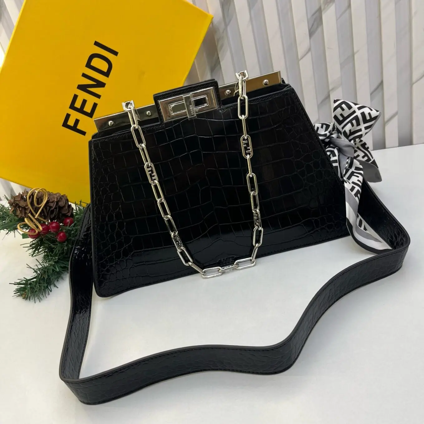WhatsApp-Image-2025-04-23-at-17.05.16_5b07ba38 Fendi Pekaboo Croco Cut Black Shoulder Bag (With Box)
