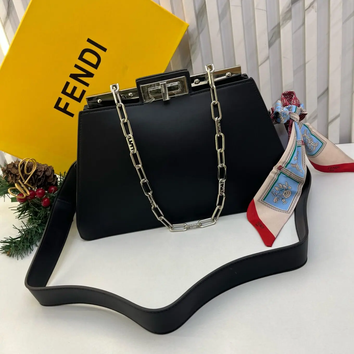 WhatsApp-Image-2025-04-23-at-17.05.17_1bc4dc7b Fendi Pekaboo Cut Black Shoulder Bag (With Box)
