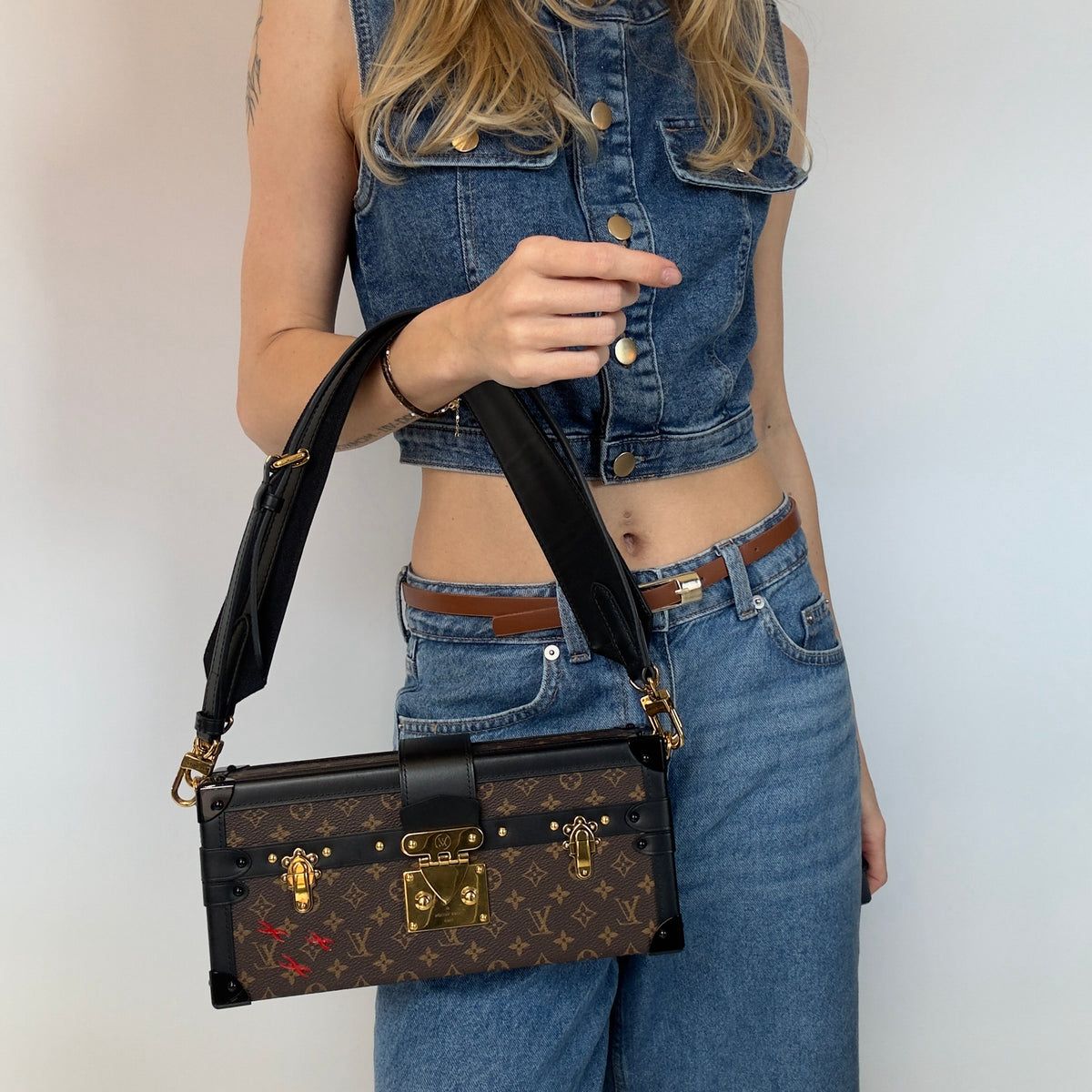 Louis Vuitton Petite Malle Trunk Sling Bag Premium Quality (With Box)