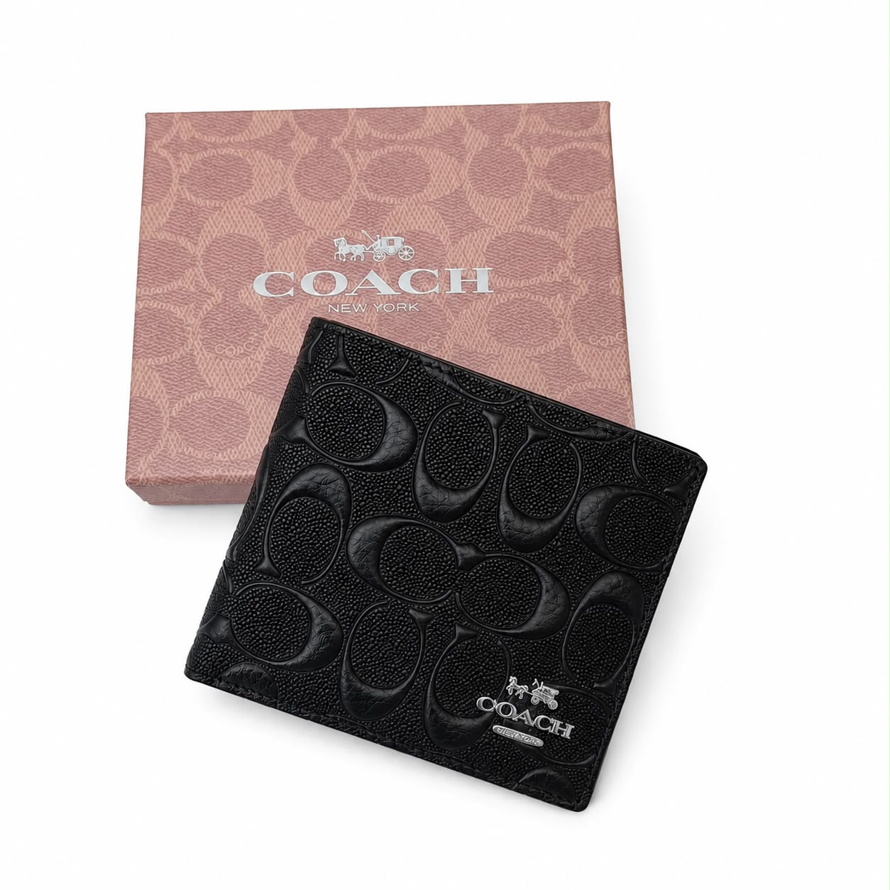 Coach Black Embossed Men's Premium Wallet