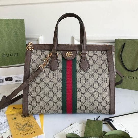Gucci Premium GG Supreme Ophidia Medium Handbag