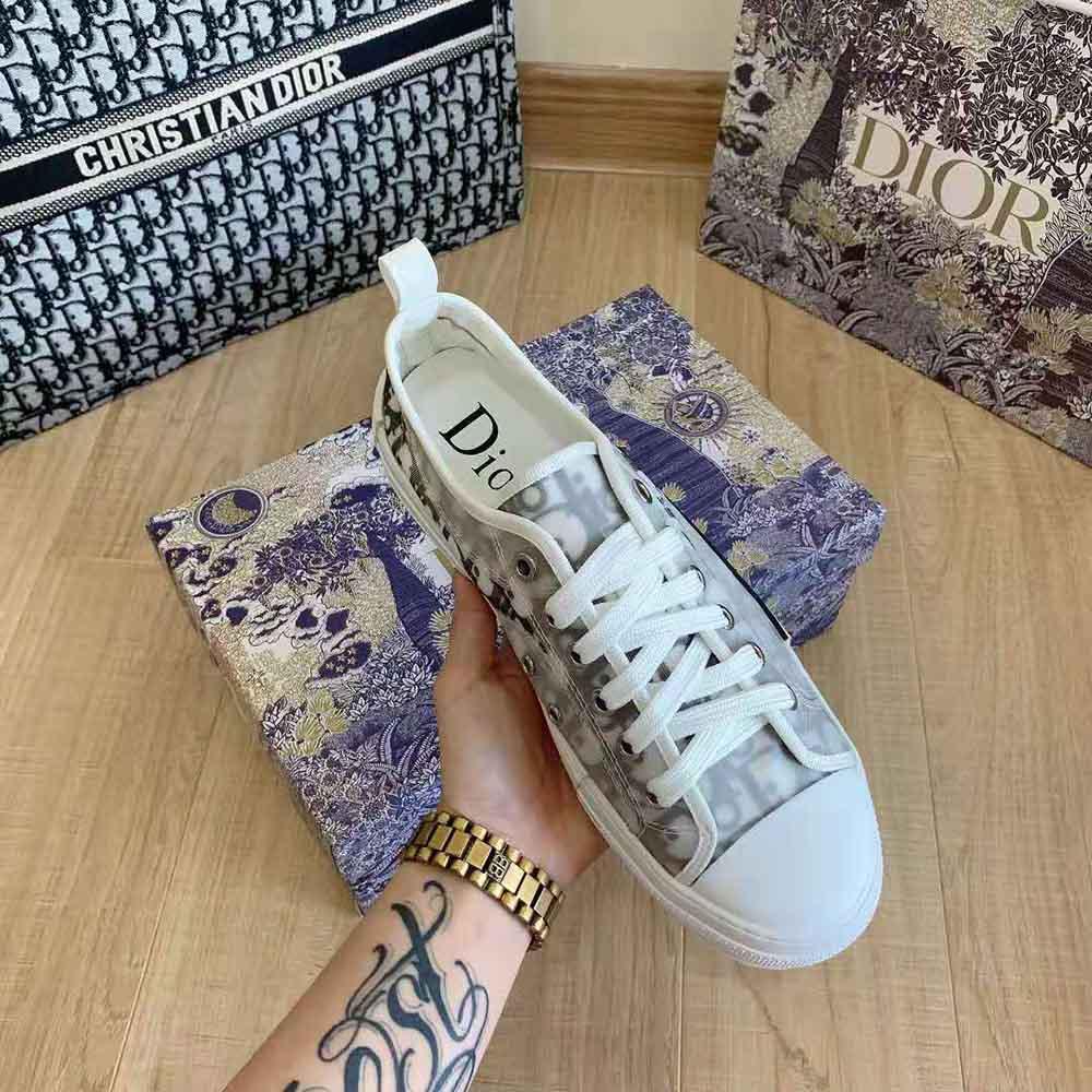 Dior White and Black Oblique Canvas Sneaker for Men