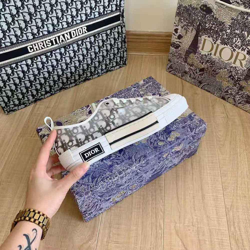 Dior White and Black Oblique Canvas Sneaker for Men