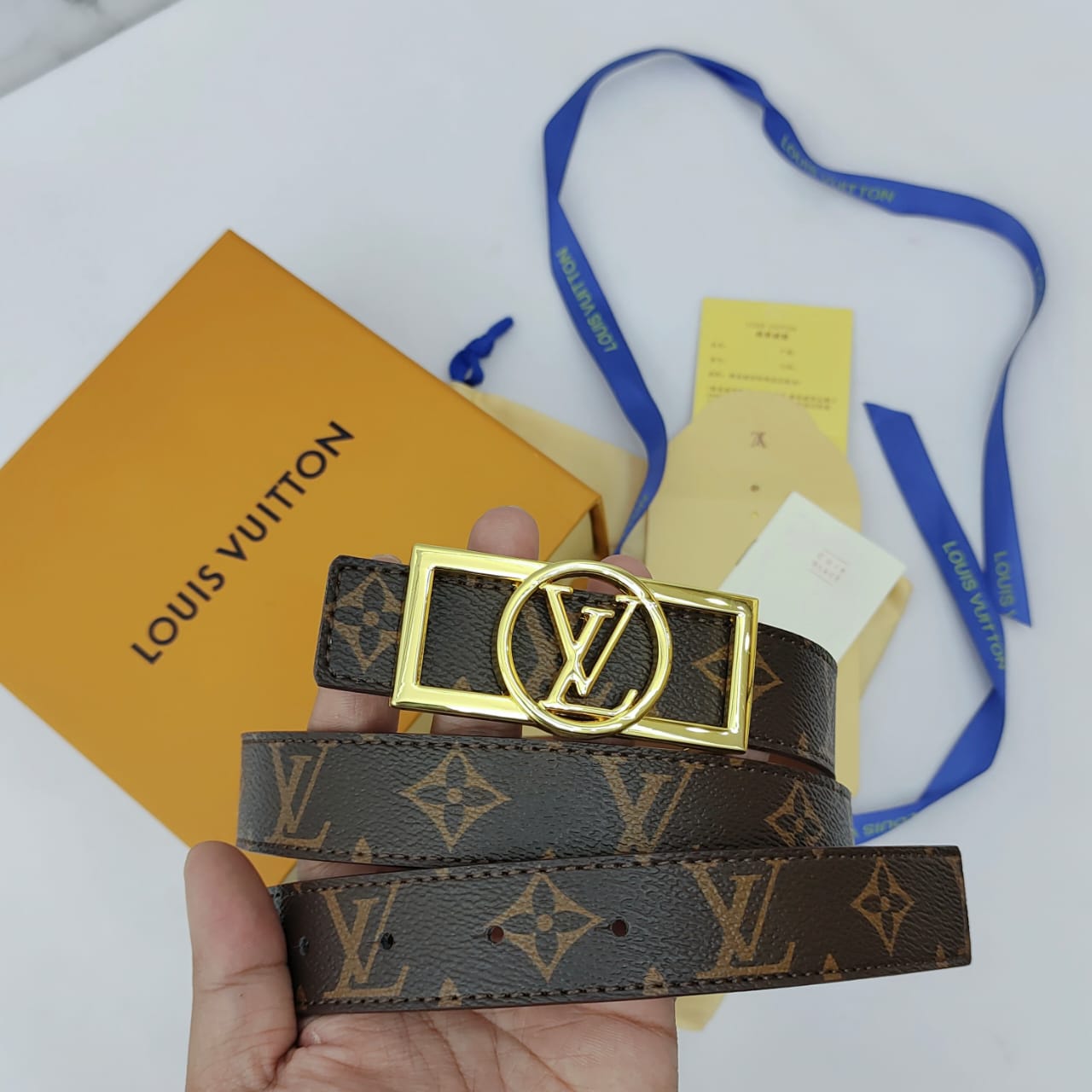 Louis Vuitton Square Logo Unisex Belt