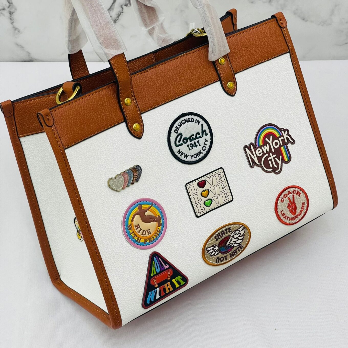 Coach Premium Quality Field Patch Tote (With Box)