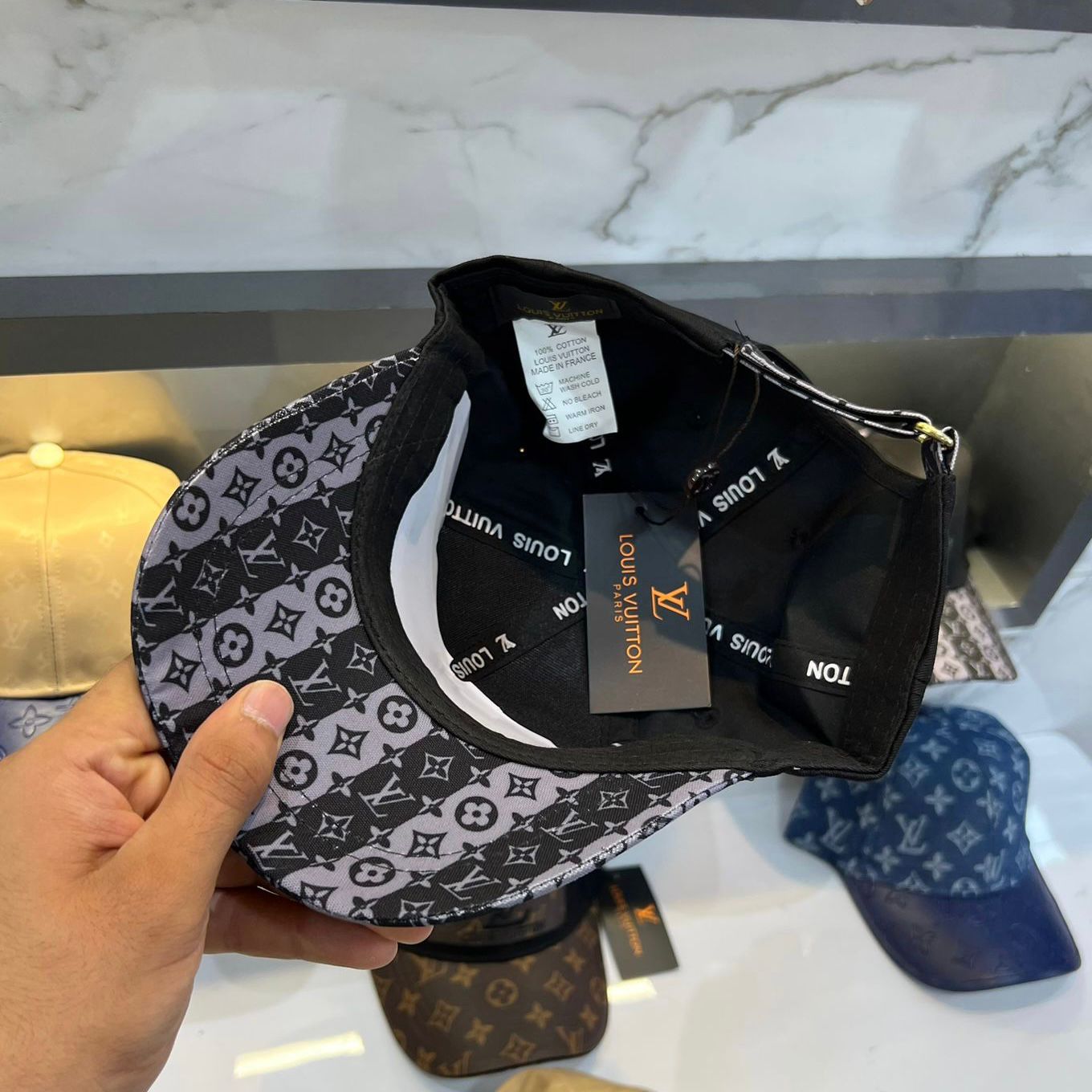 Louis Vuitton Black Mono Baseball Cap