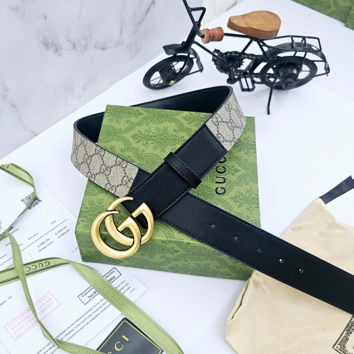 Gucci GG black Strech Men's Belt