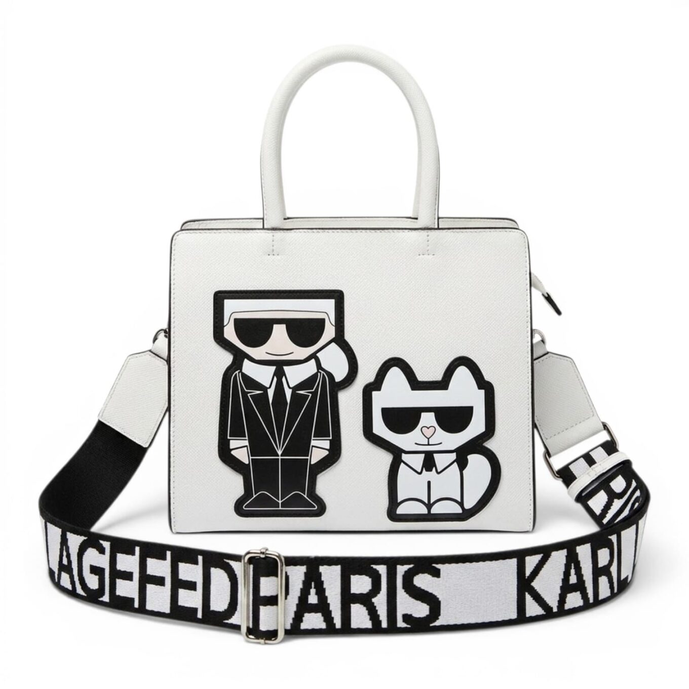Karl Lagerfeld Maybelle White Satchel Handbag