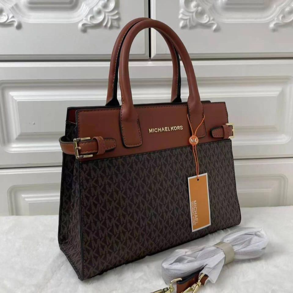 Michael Kors Emilia Signature Coffee Handbag