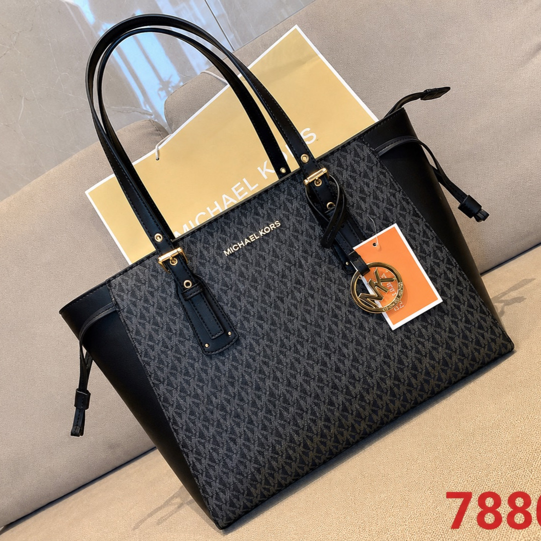 Michael Kors Voyager Black Monogram Tote Bag