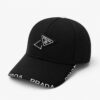 Prada Black Edge Text Baseball Cap
