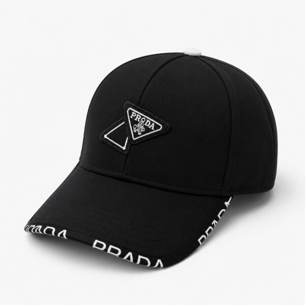 Prada Black Edge Text Baseball Cap