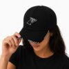 Prada Black Edge Text Baseball Cap