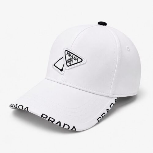 Prada White Edge Text Baseball Cap