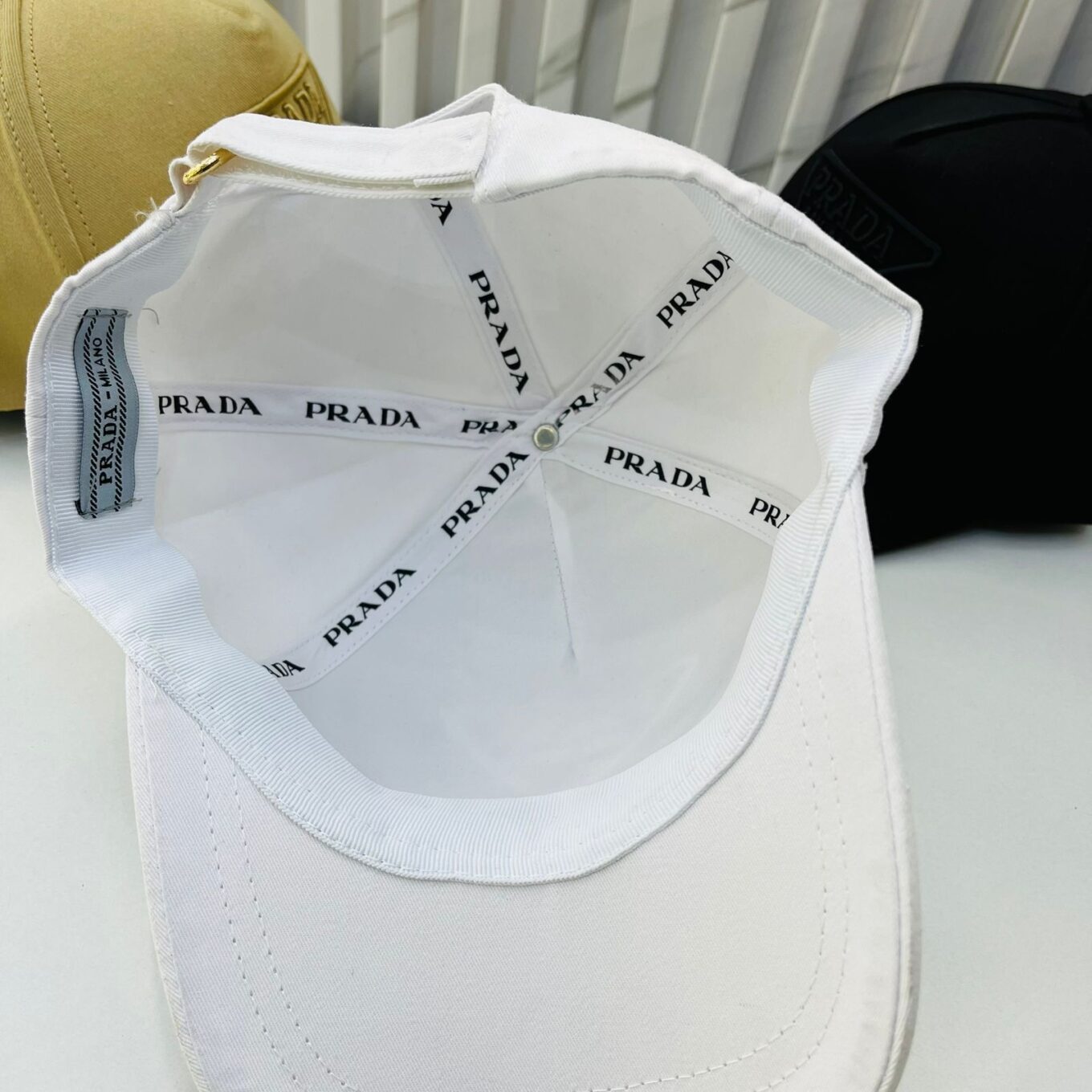 Prada White Baseball Cap