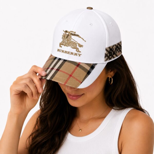 Burberry White Baseball Cap