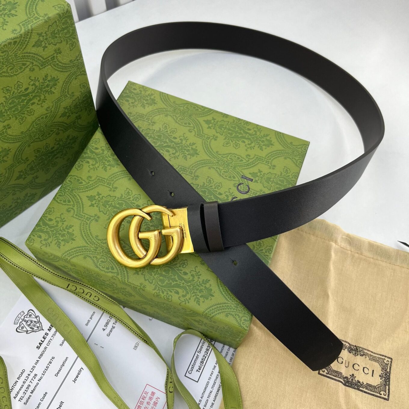 Gucci GG Black and coffee Reversible Unisex Belt