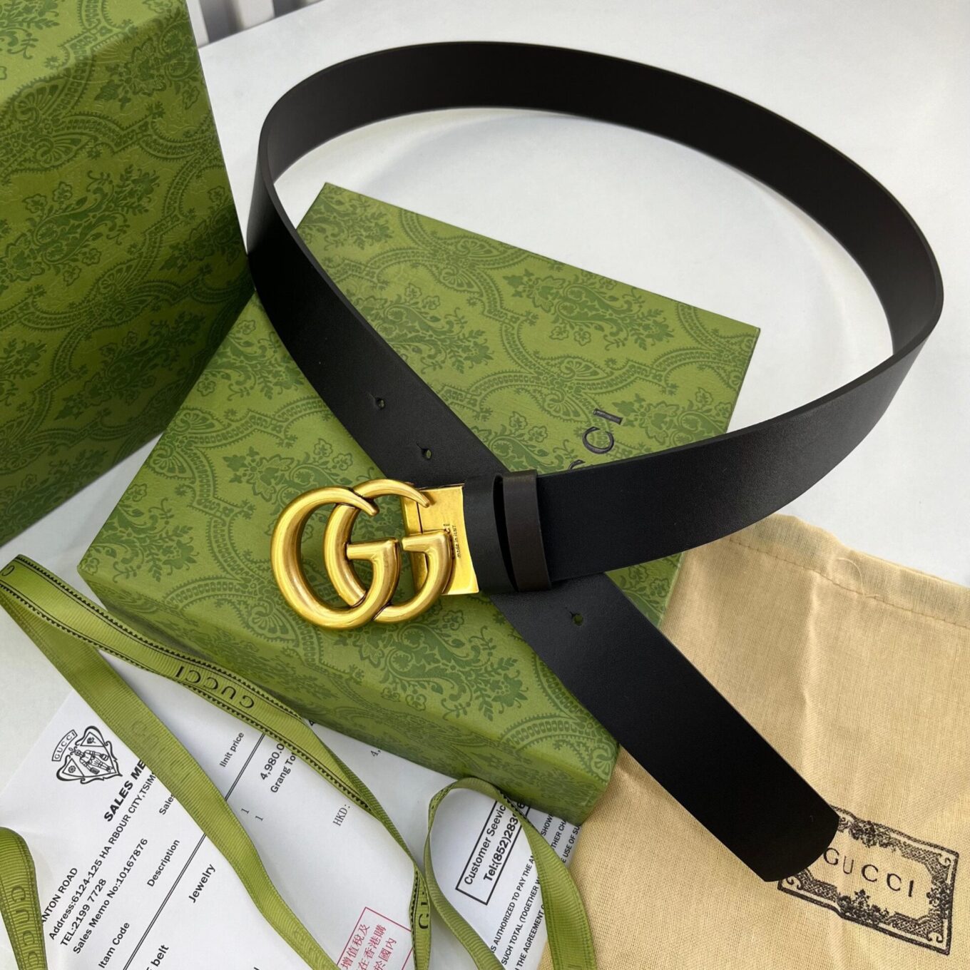 Gucci GG Black and coffee Reversible Unisex Belt