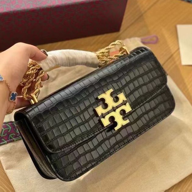 Tory Burch Black Croco Sling Bag (With Double Box)