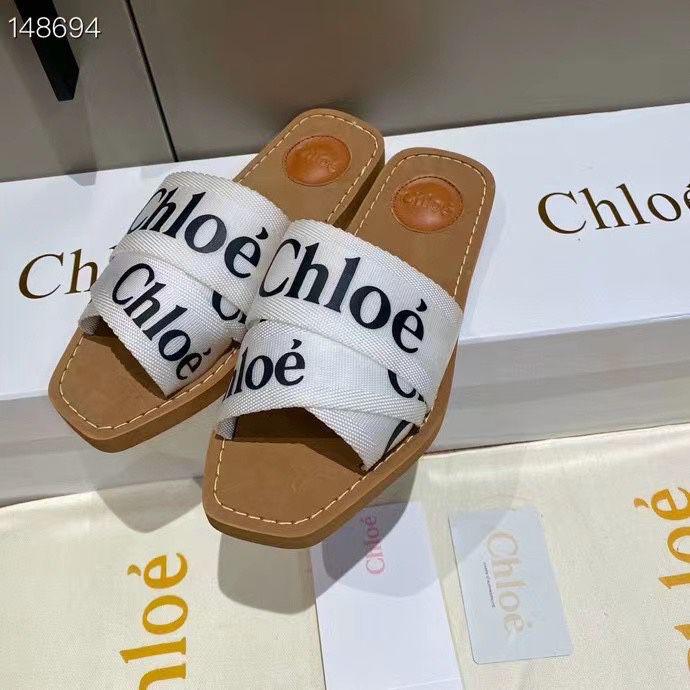 Chloe Beige Flat Slip On Sandal