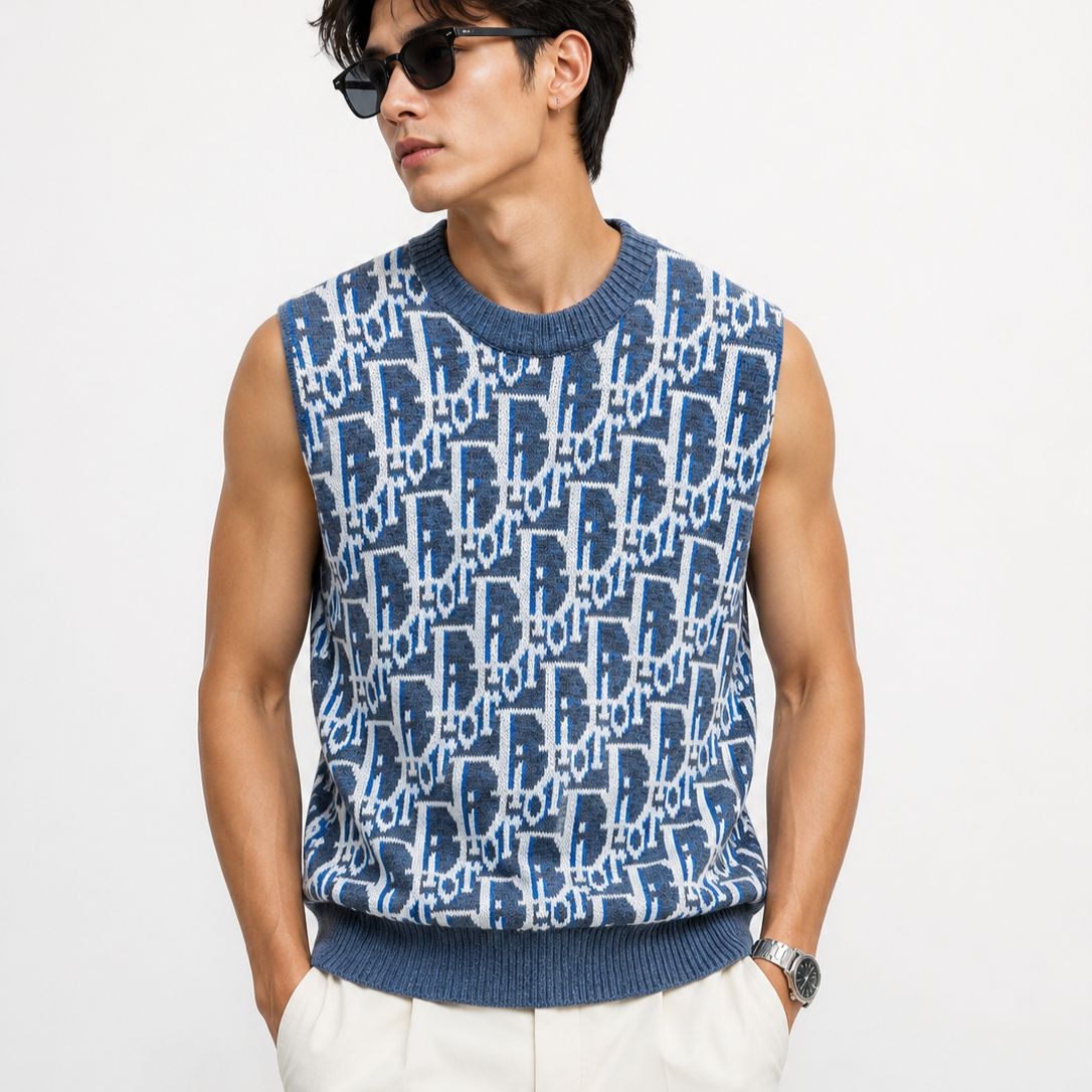 Christian Dior Monogram Knitted Sleeveless Warm Top