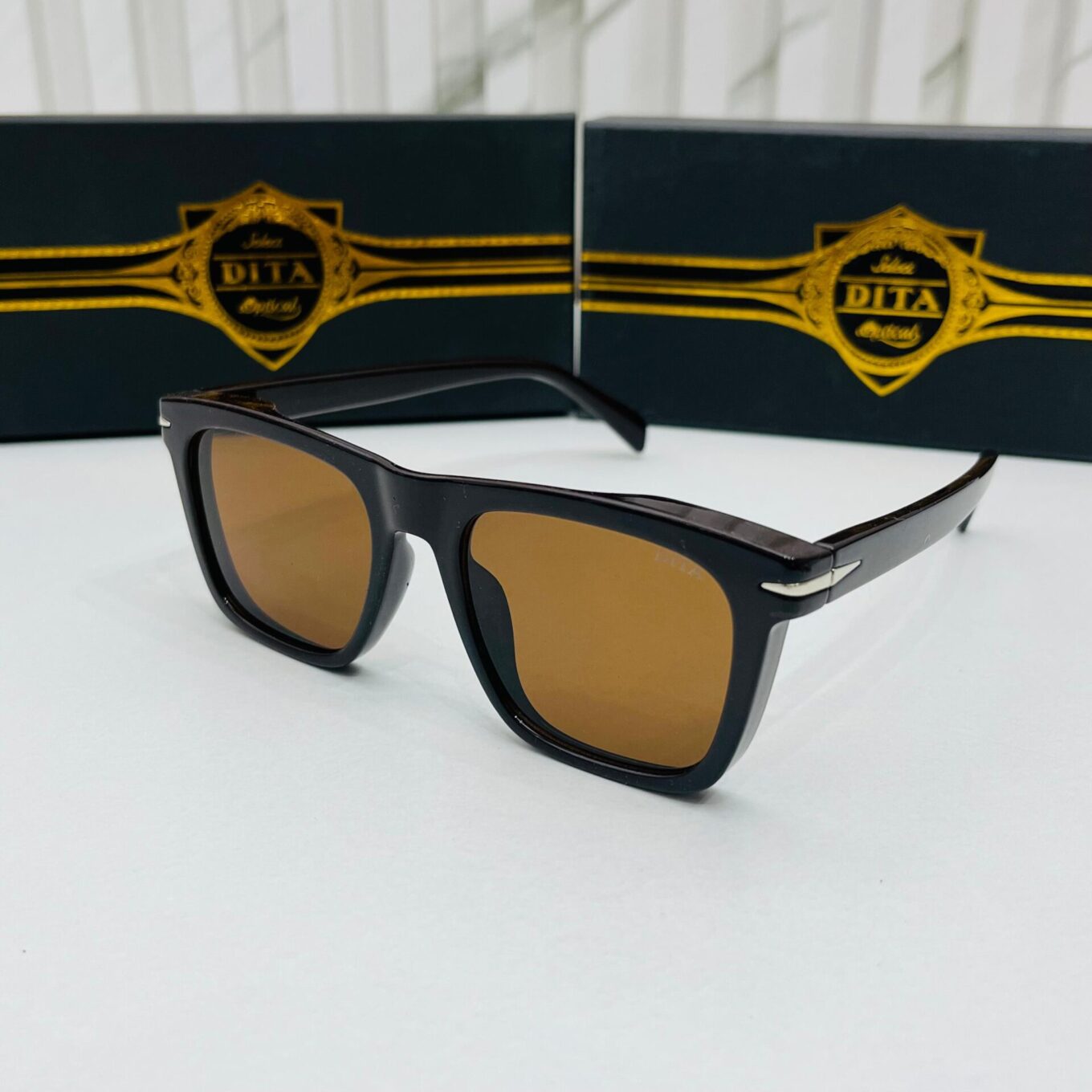 Dita Brown Glass Unisex Sunglass