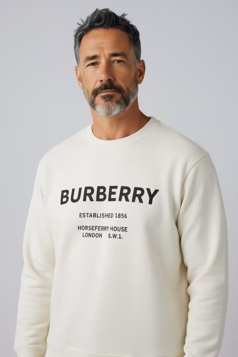 Photoroom_20251202_193440 Burberry Horseferry White Sweatshirt