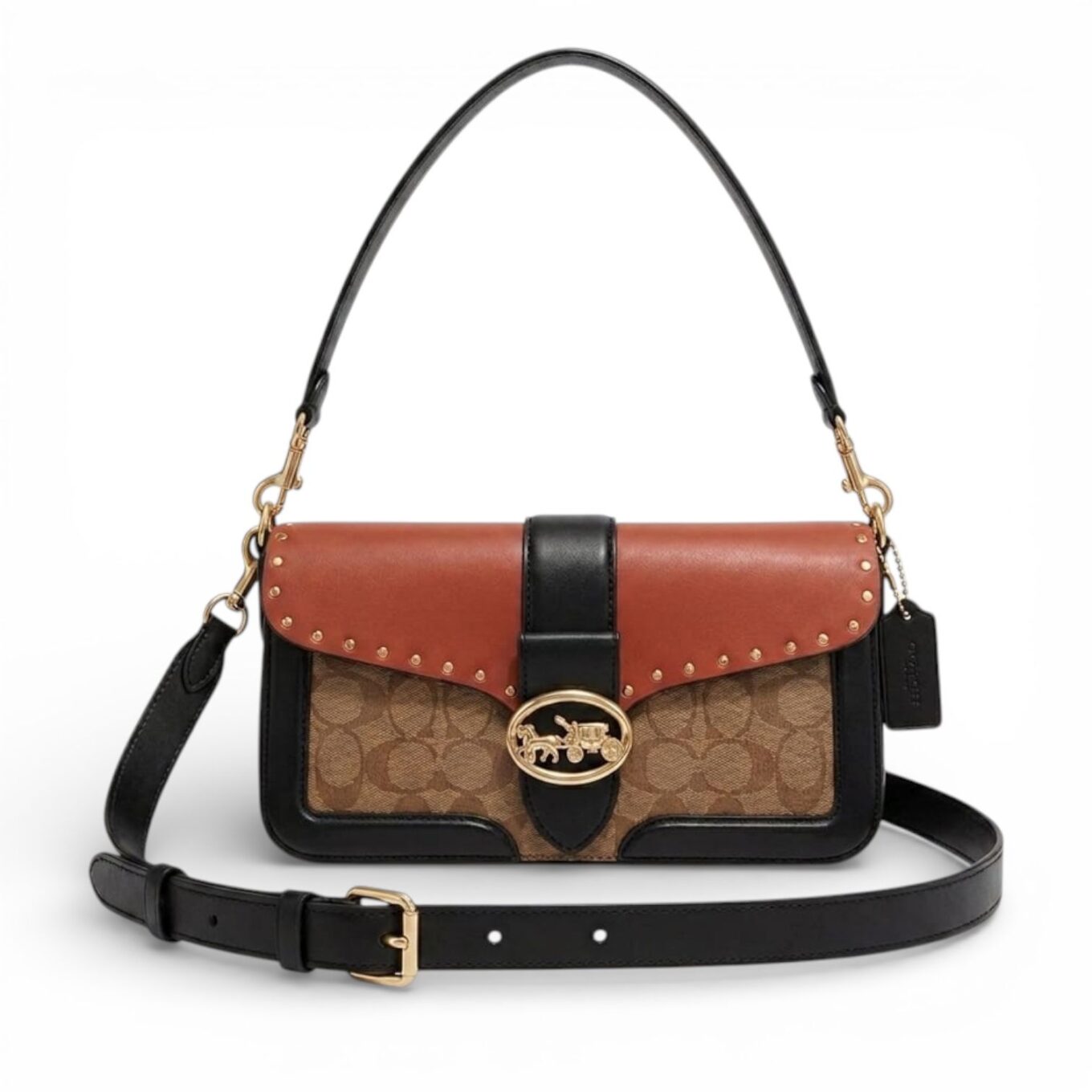 Coach Georgie Apricot Tan Shoulder Bag (With Box)