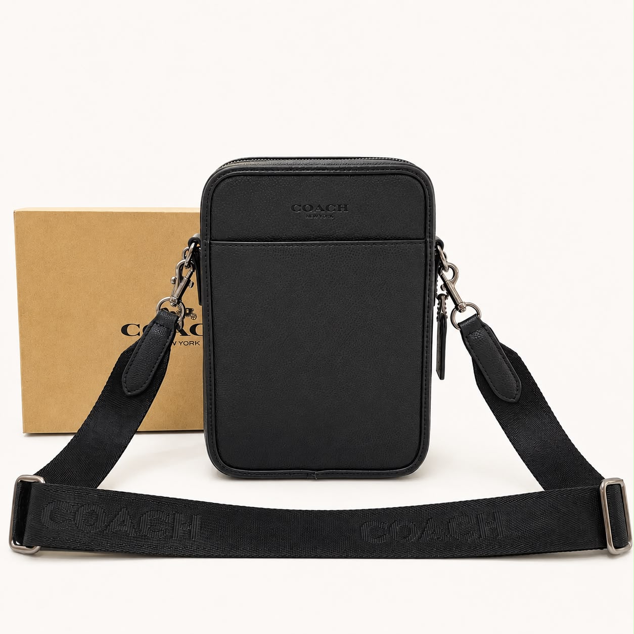 Coach All Black Messenger Bag (With Box)