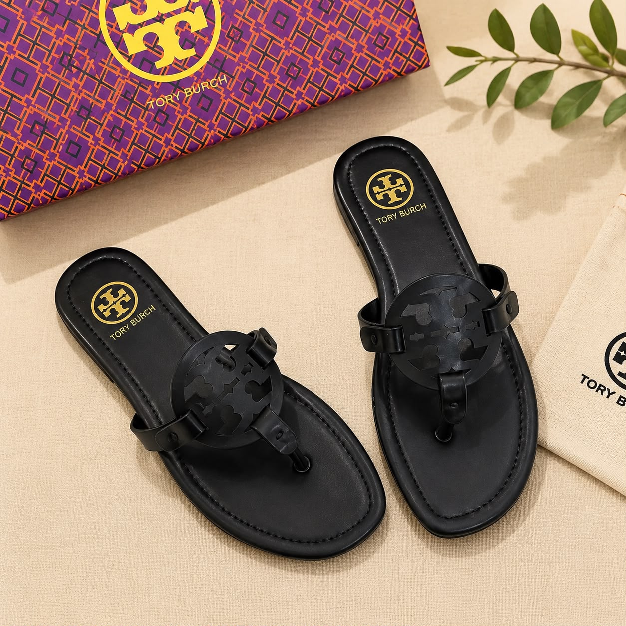 Tory Burch Miller Black Slip On Flat