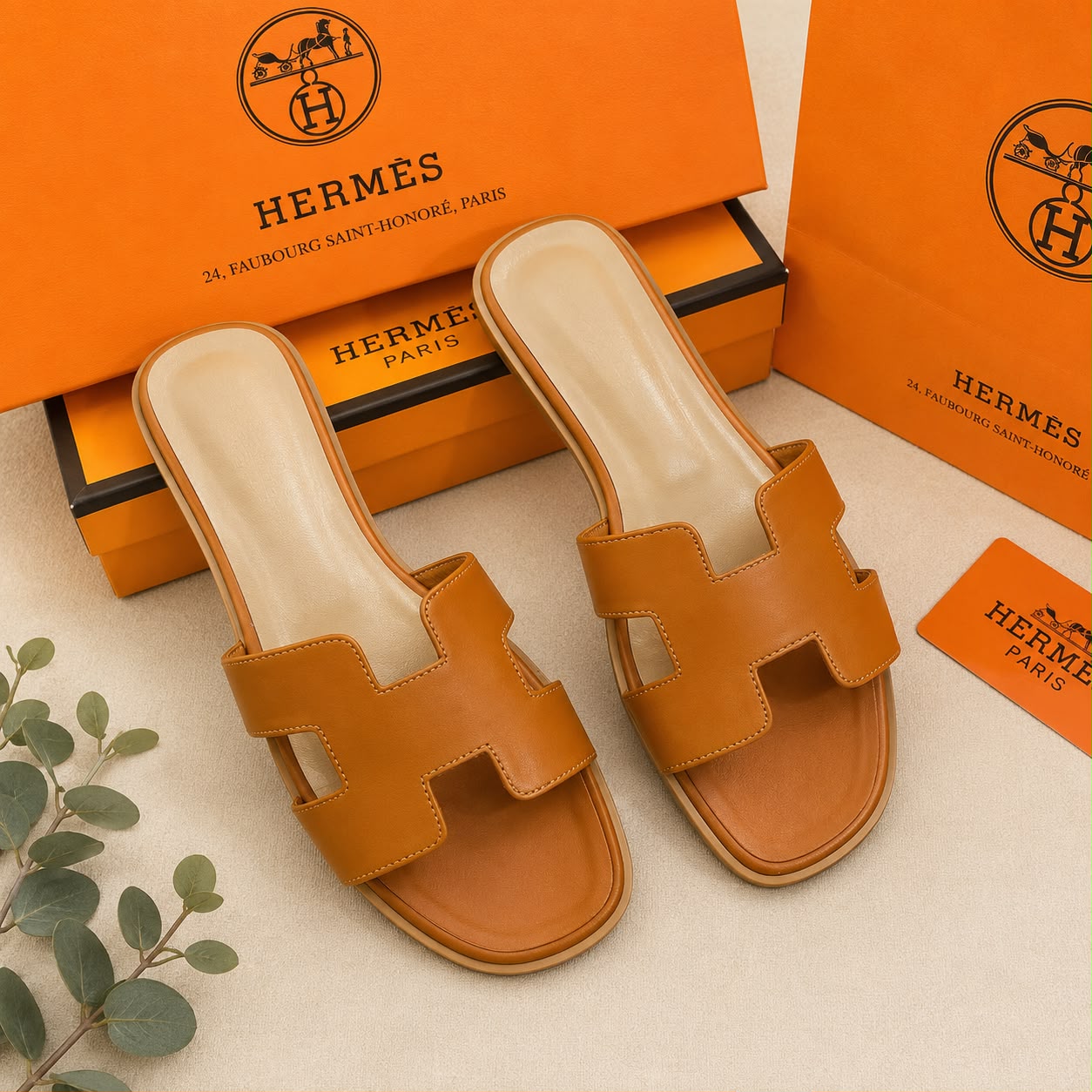 Hermes Oran BrownSandal