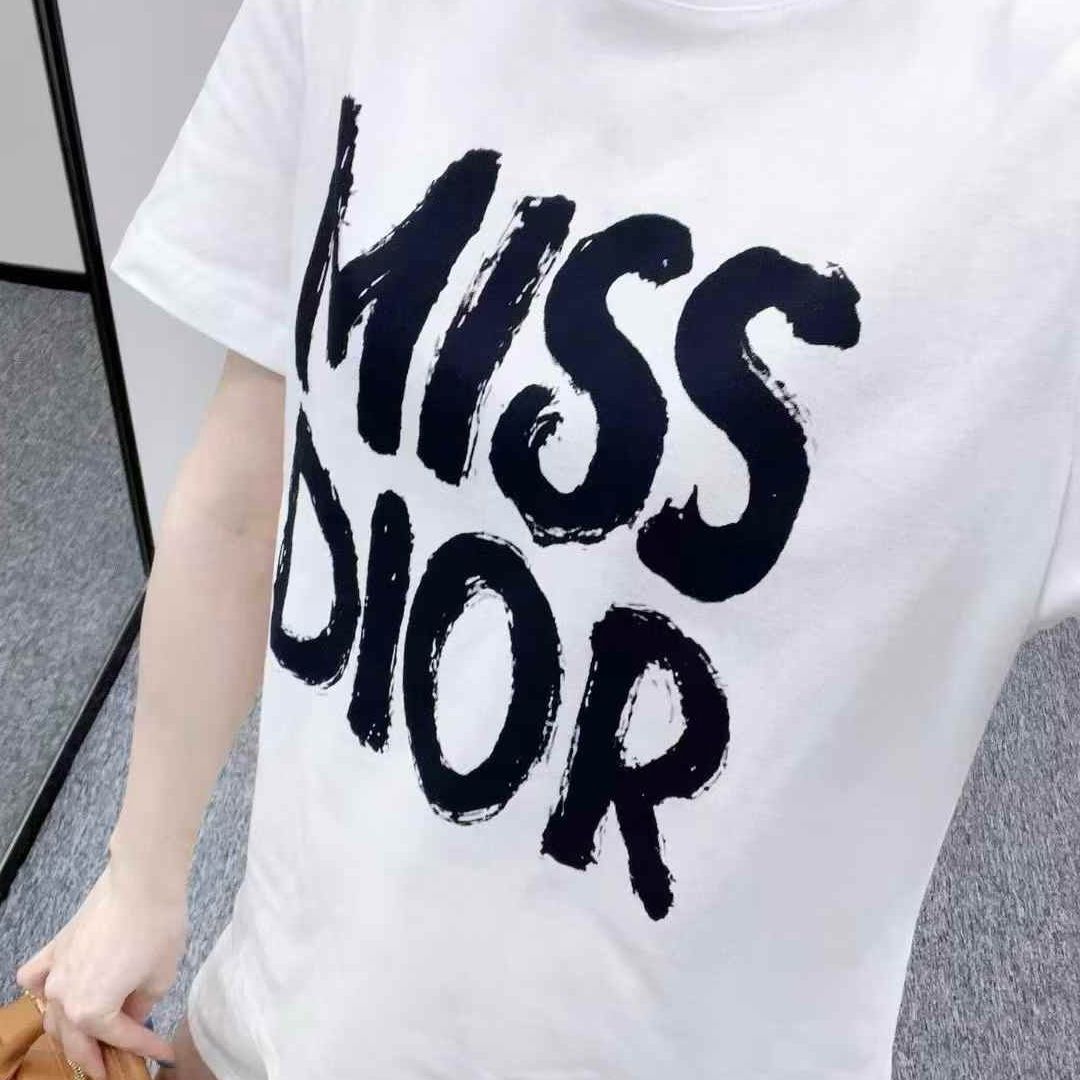 Miss Dior White Black Oversized T-shirt For Women