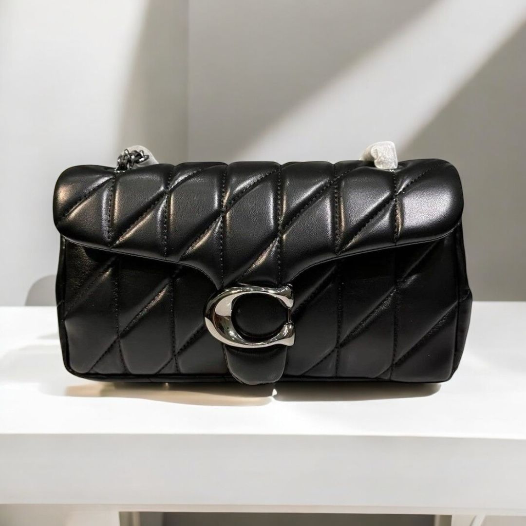 Coach Tabby 26 All Black Quilted Sling Bag (With Box)