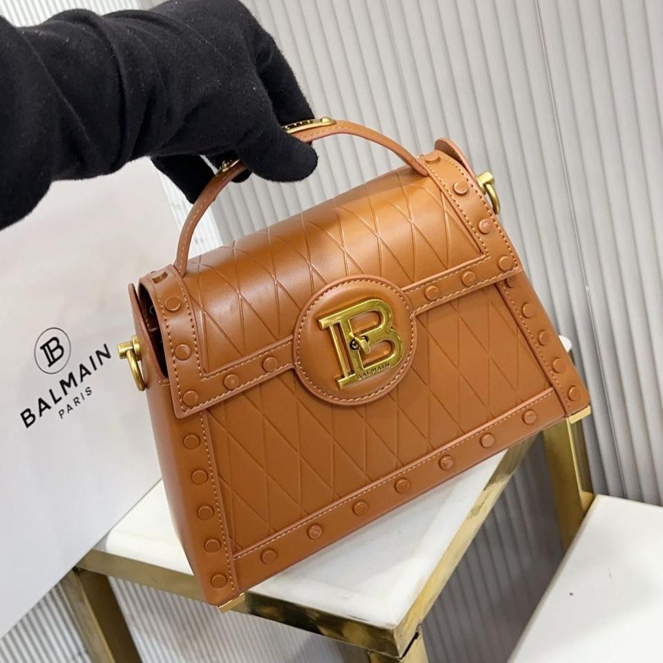 Balmain B Buzz Dynasty Brown Color Hand Bag (With Box)