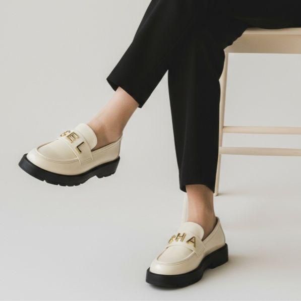 Chanel Off White Mocassin Loafer