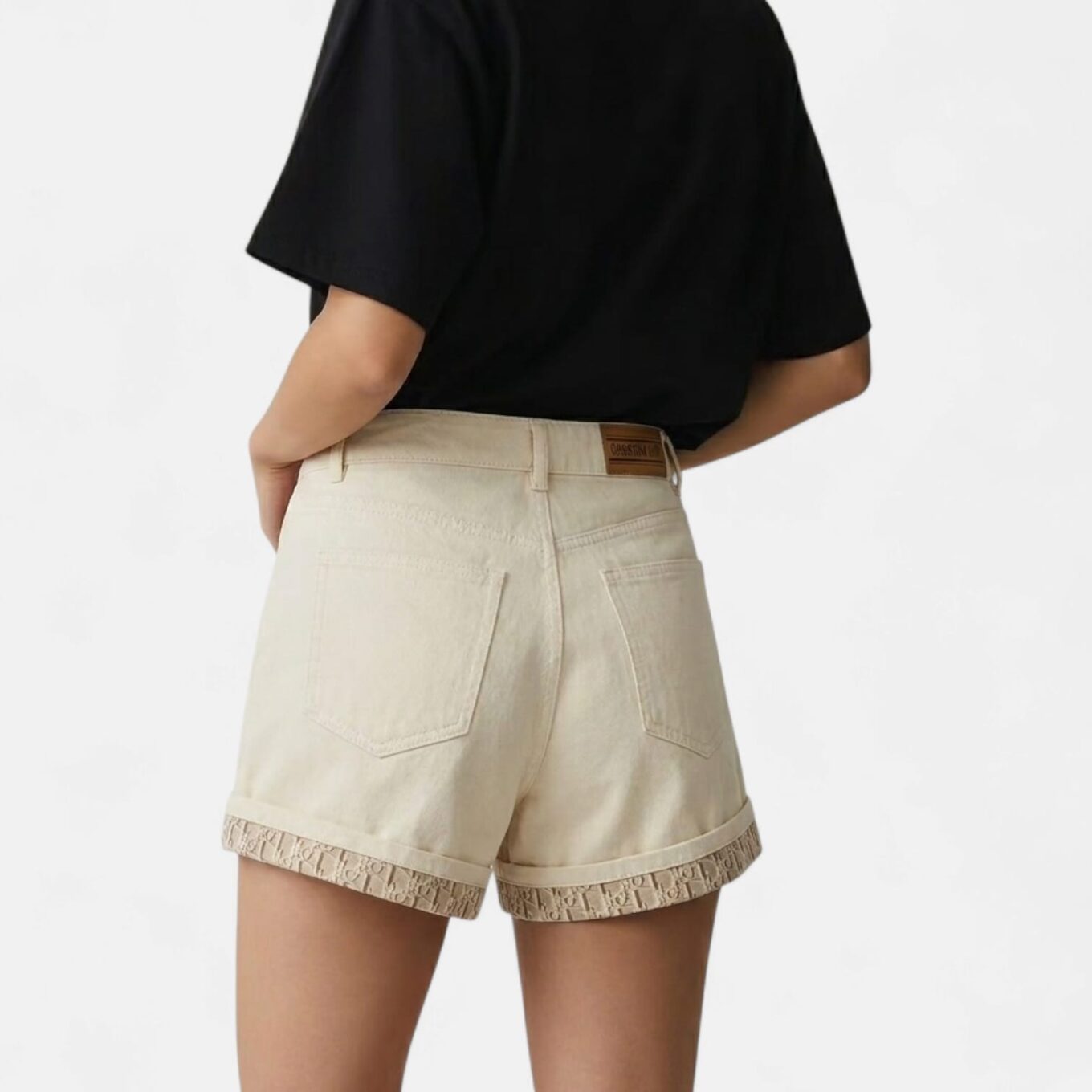 Dior Women's Beige Fringe Denim Shorts
