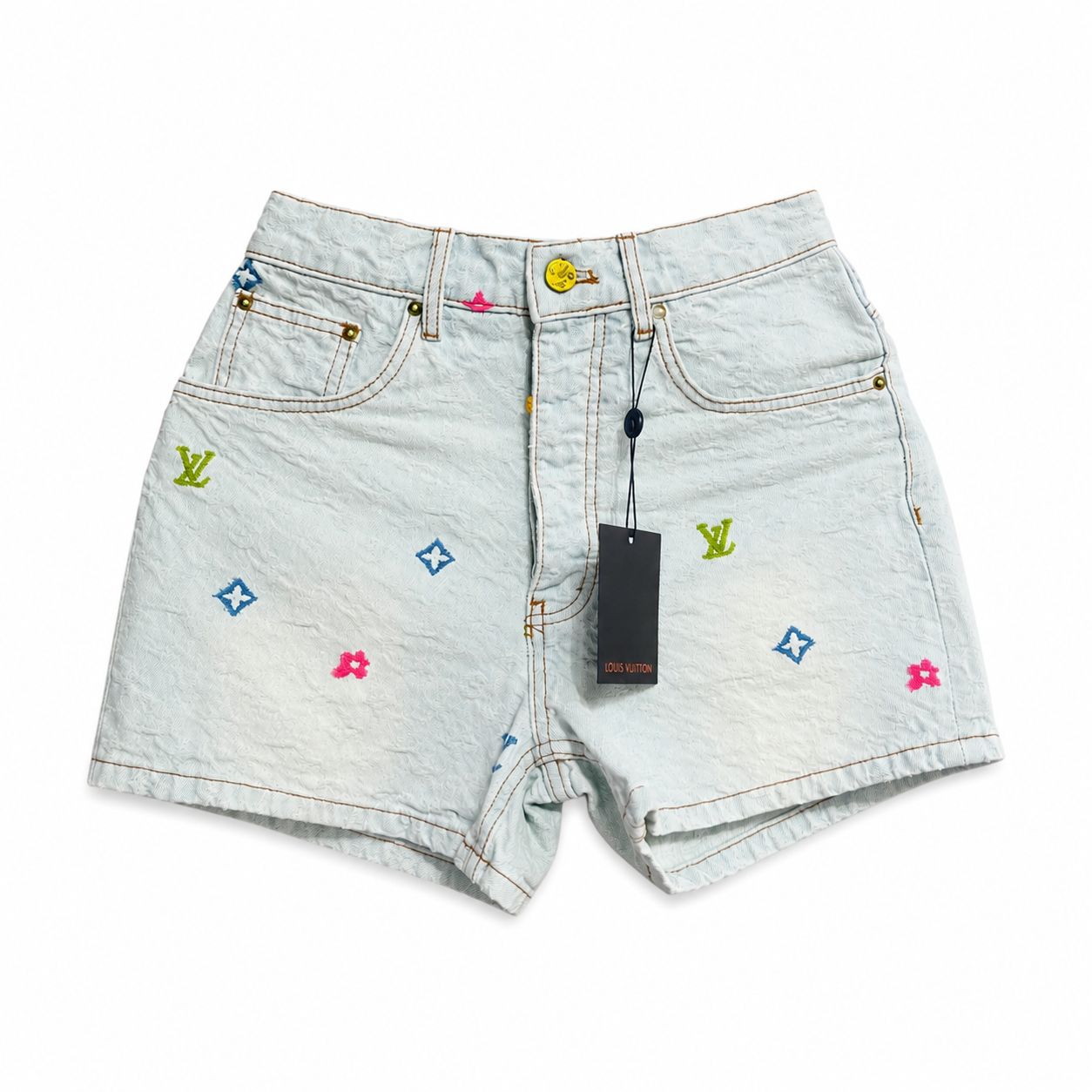 Louis Vuitton Summer Jaquard Denim Shorts For Women